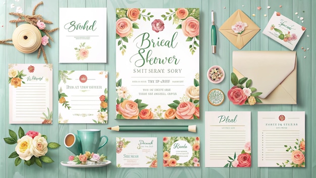 Photo a wedding invitation for a bridal shower