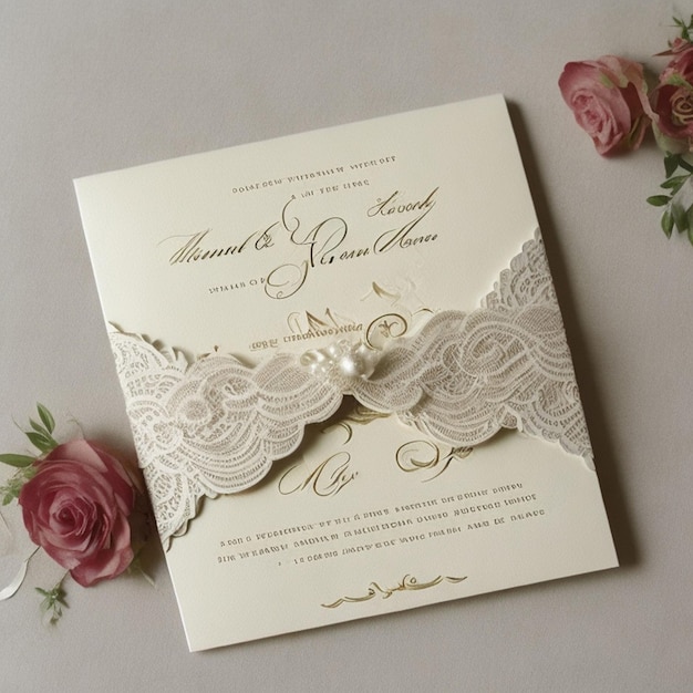 Wedding invitation greeting cards elegant vintage style