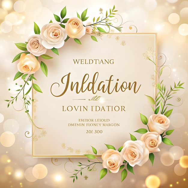 wedding invitation on light background