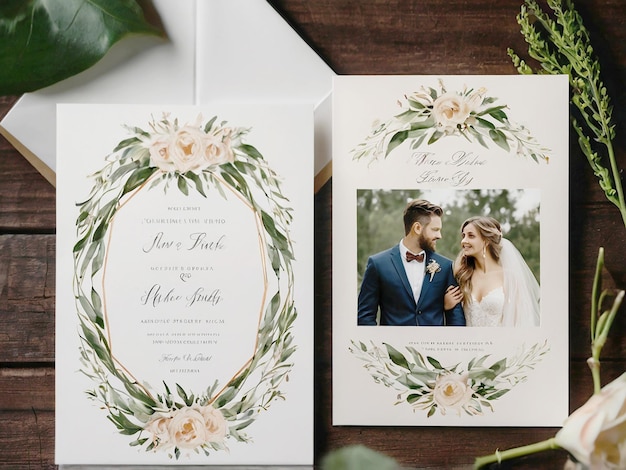 wedding invitation template with photo