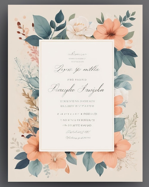 a wedding invitation with flowers and a quote from the year