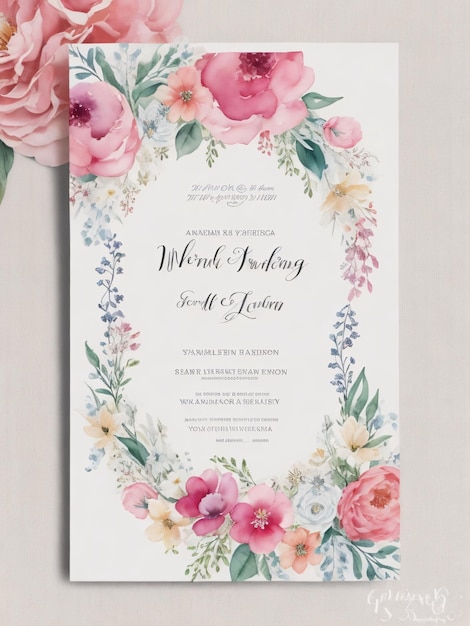 Photo a wedding invitation for the world of minding of the world