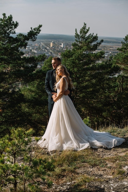 wedding photo session of a young couple