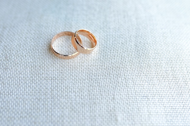 Wedding ring as wedding symbol. Copy space