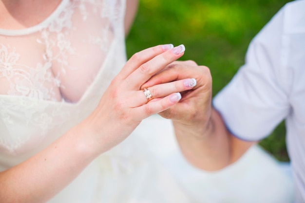 Wedding ring hand