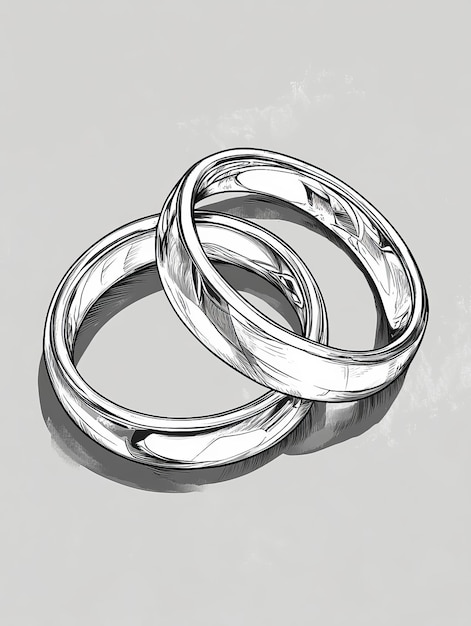 Photo wedding rings in black and white