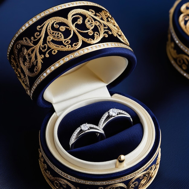 Photo wedding rings box