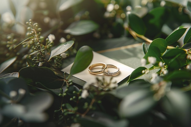 Photo wedding rings elegance closeup