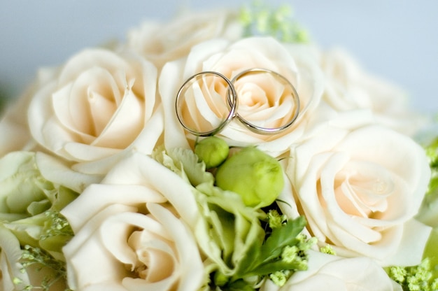 Wedding rings for engagement of bride and groom