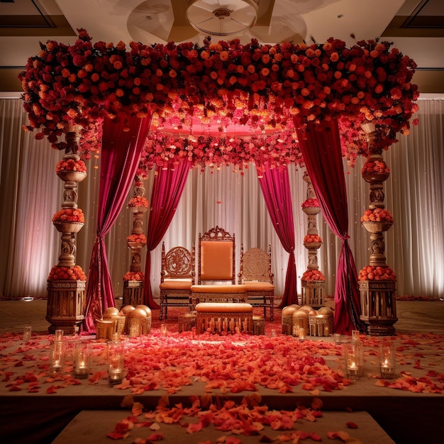 wedding stage decorations 8K HD photography