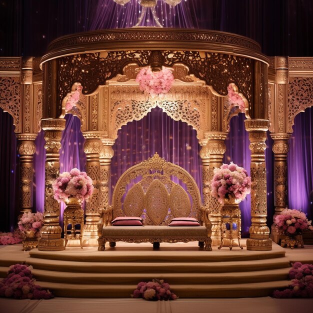 wedding stage decorations 8K HD photography