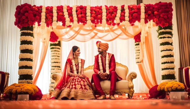 Photo the wedding stage of indian marriage