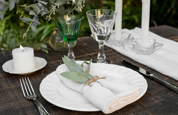 Wedding still life with table arrangement