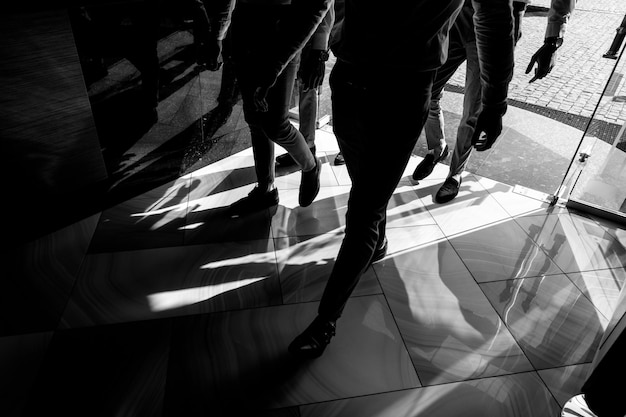 Wedding. Wedding day. Groom with groomsmen walking after wedding ceremony.