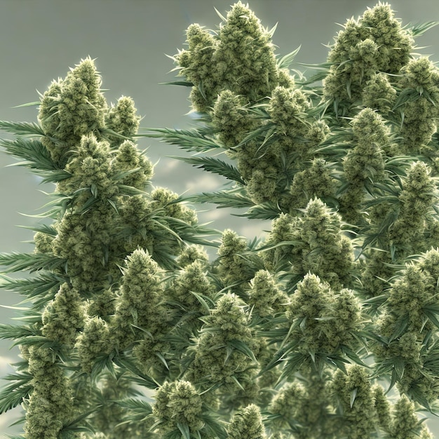 Weed, cannabis closeup view