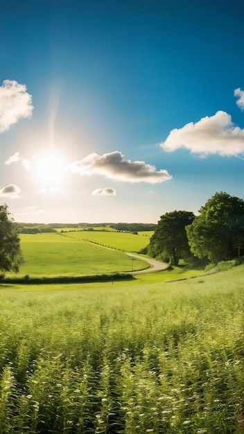 Weg durch eine sommerliche Landschaft