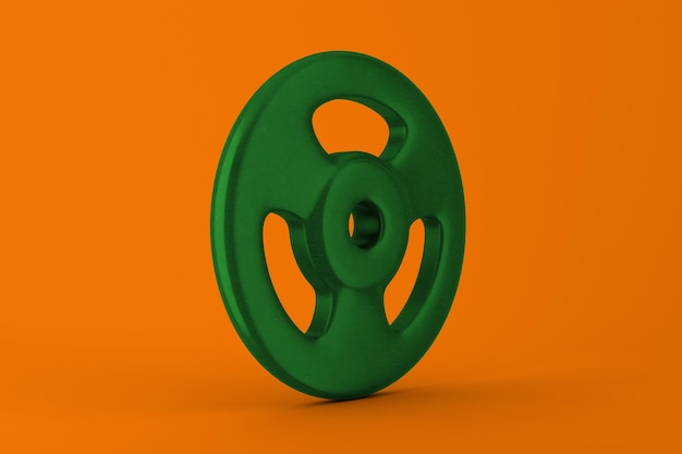 Weight Plate Left Side In Orange Background