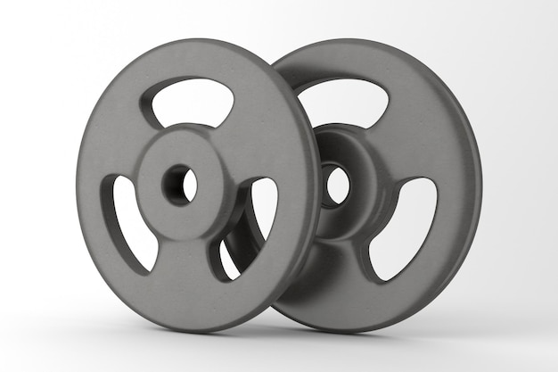 Weight Plates Right Side In White Background