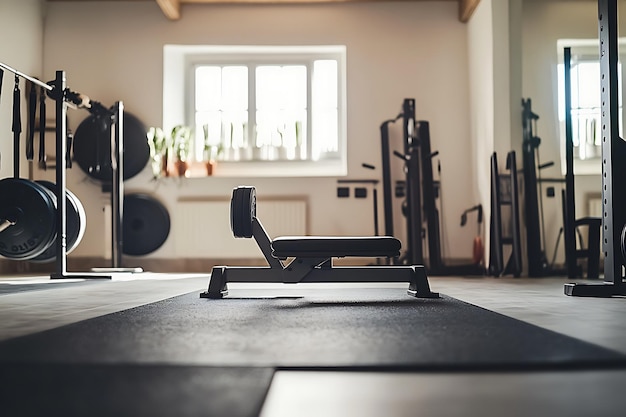 Weightlifting Bench in a Modern Home Gym