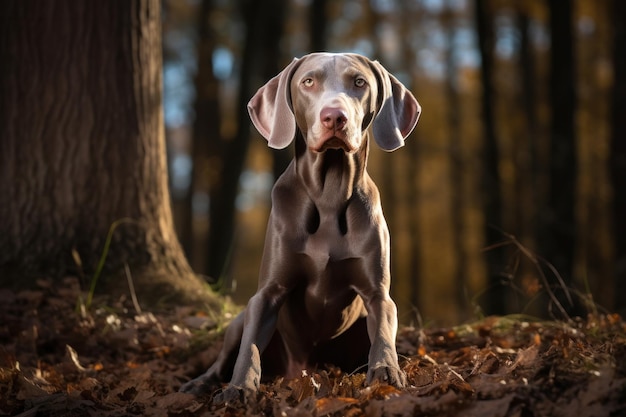 weimaraner in nature