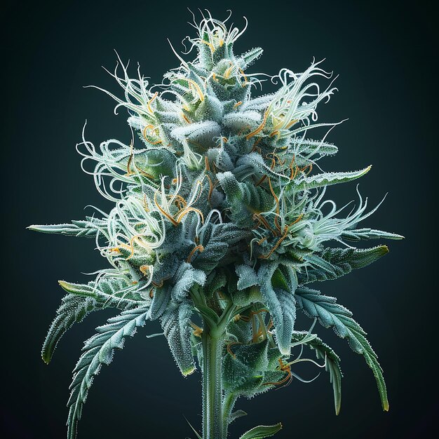 Weird Female Indica Flower with White Trichomes