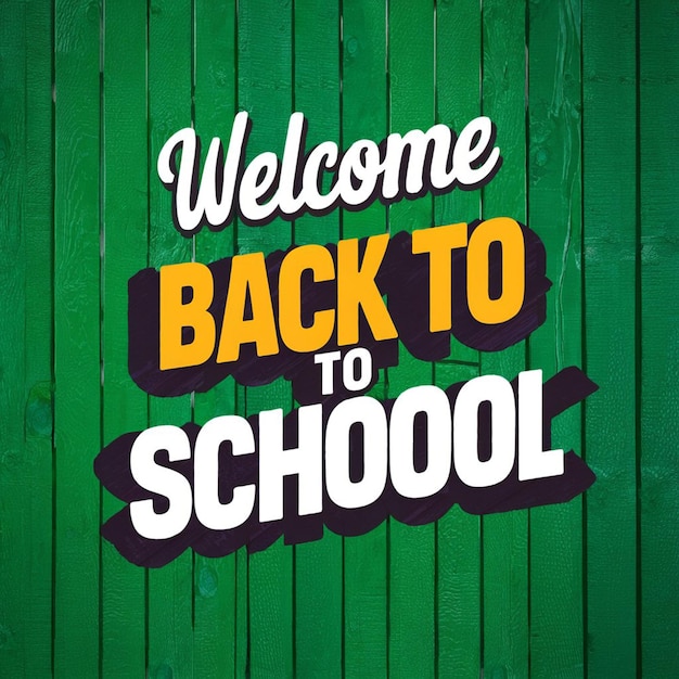 Welcome back to school doodle text with rocket launch learning items in chalkboard background