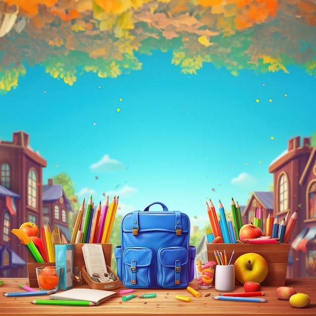 Welcome back to school poster and banner with colorful