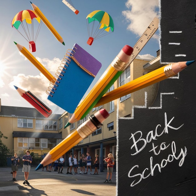 Photo welcome back to school social media template design