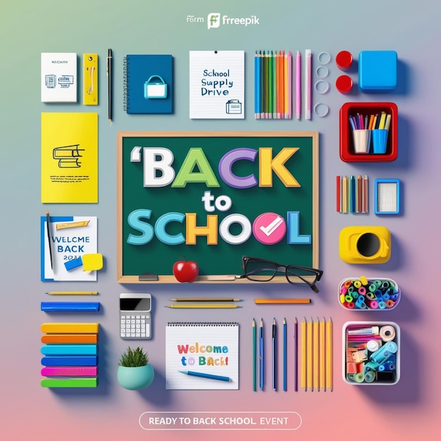 Welcome Back to school stationary background designs 2024