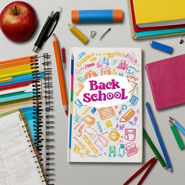 Photo welcome back to school stationary background