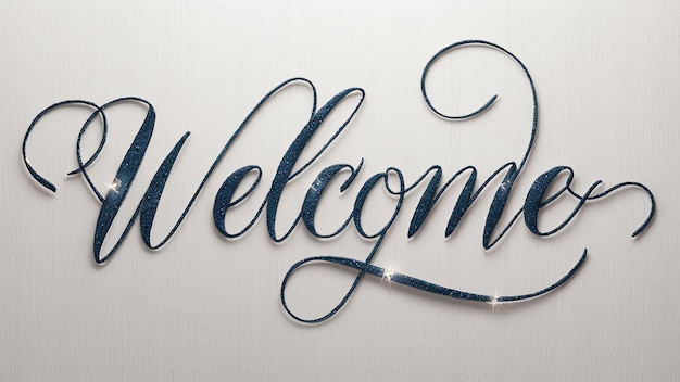 Welcome calligraphic banner card or sign message background