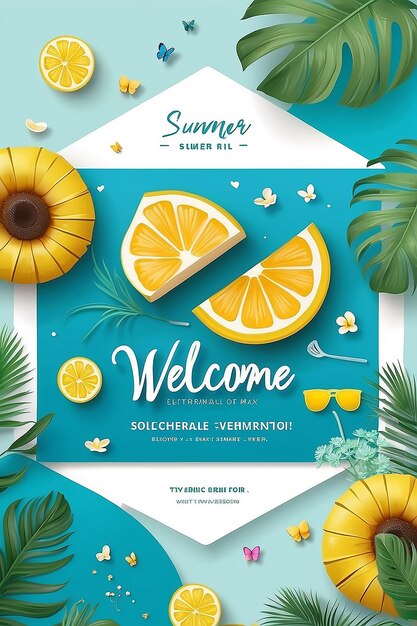 Photo welcome summer social media post template