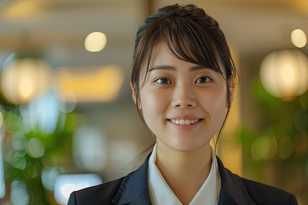 Welcoming with a smile Portrait of a young Asian woman working as a hotel receptionist