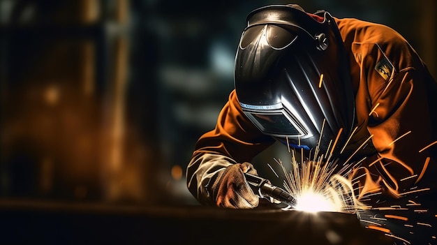 a welder is doing welding work