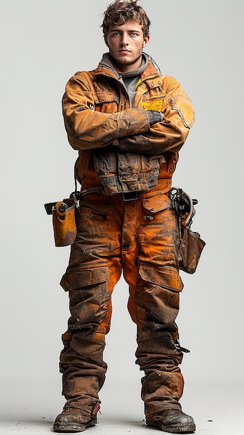 Welder Isolated on Plain White Background Studio