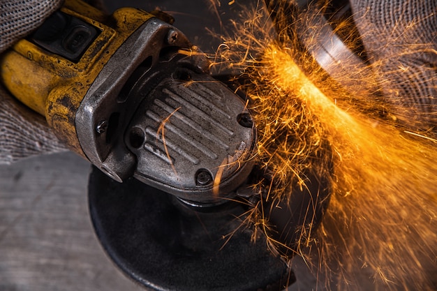 Welder working at the factory