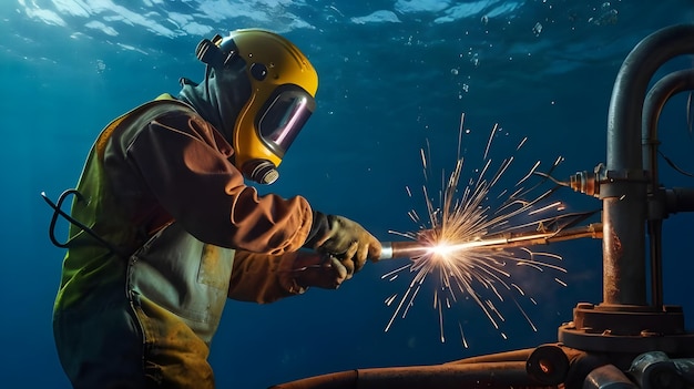 Photo welder works underwater