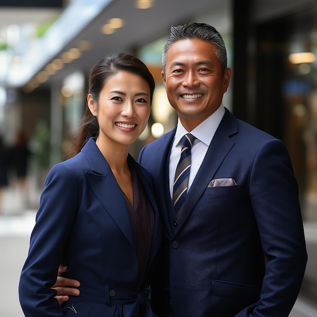 well dressed Couple in office attractive woman portrait