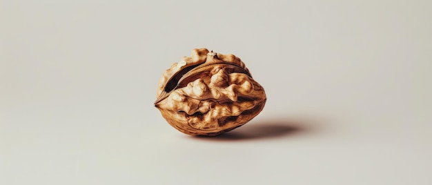 Photo a wellcomposed photograph of a walnut showcasing its rough textures and natural brown tones reflecting simplicity and natural beauty