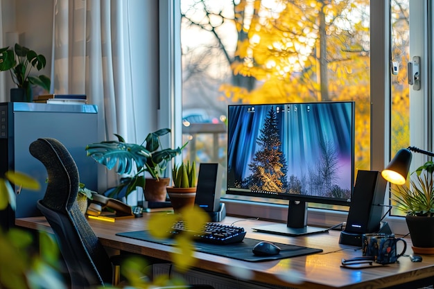 WellEquipped Workplace with Ergonomic Chair and Monitors