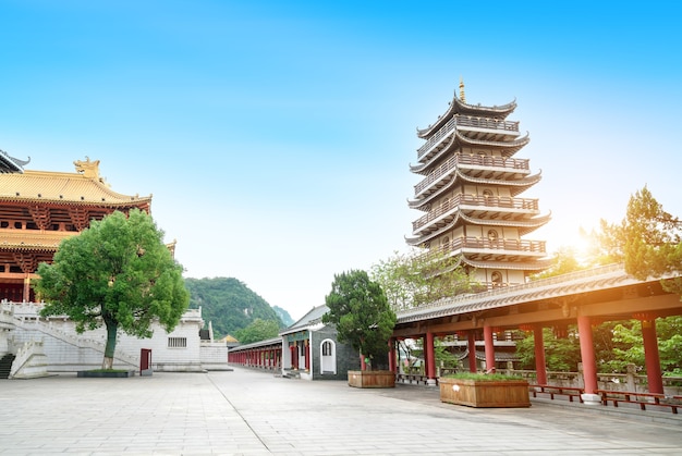 Wenchang Tower, the top of the tower is made of pure gold, Liuzhou, China.