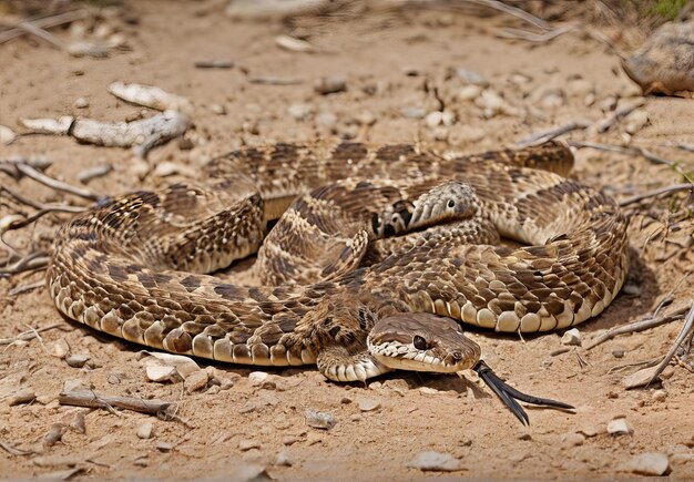 Photo western diamondback rattlesnake crotalus atrox ready