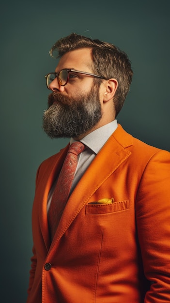 Western man with bushy beard wearing glasses