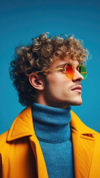 Western man with short curly hair wearing glasses