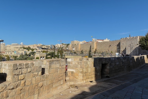 Western wall of the Old City of Jerusalem