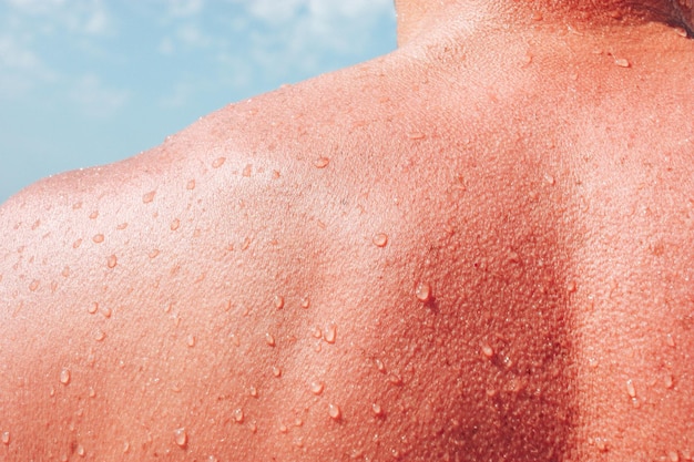 Wet droplets on men body