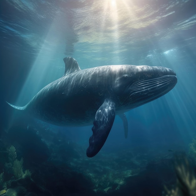 Whale in natural habitat generative AI