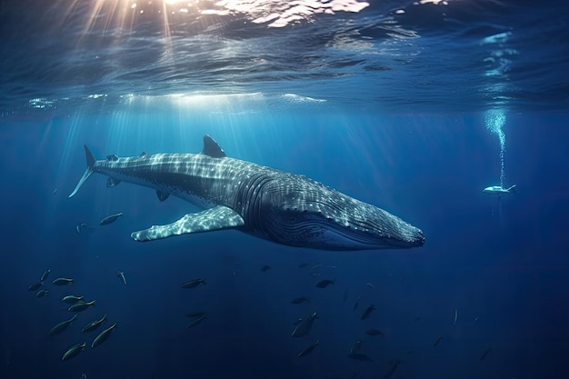 a whale swimming in the water