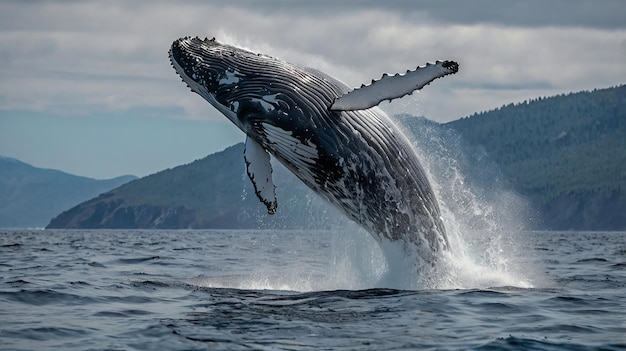 a whale with its head in the water and the whale is in the water