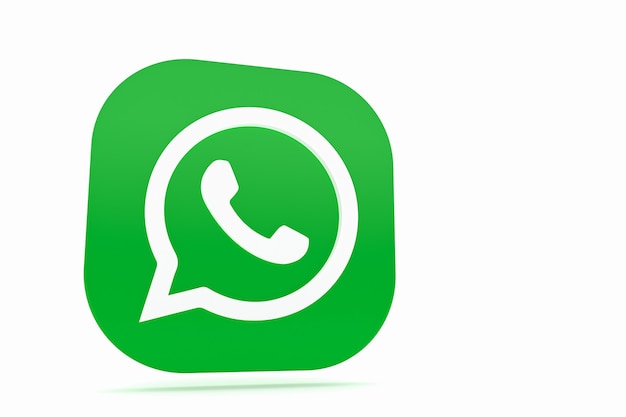 Whatsapp application green logo icon 3d render